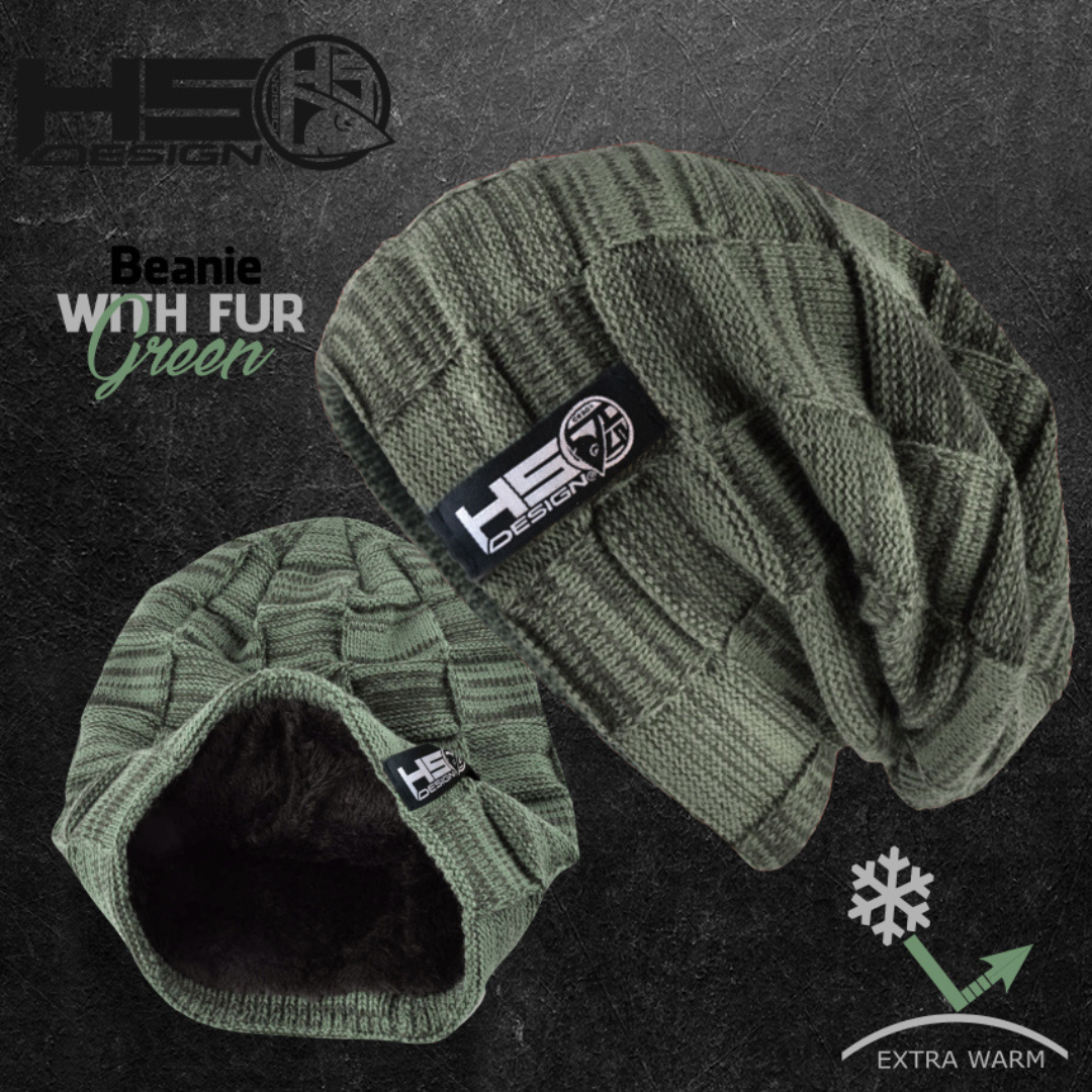 Gorro verde HSD con pelo