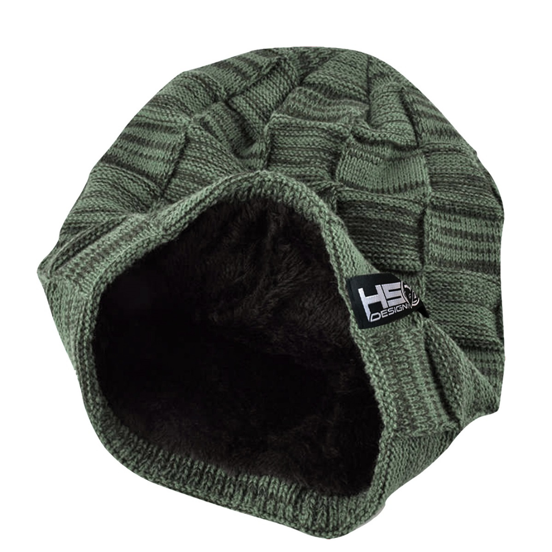 Gorro verde HSD con pelo