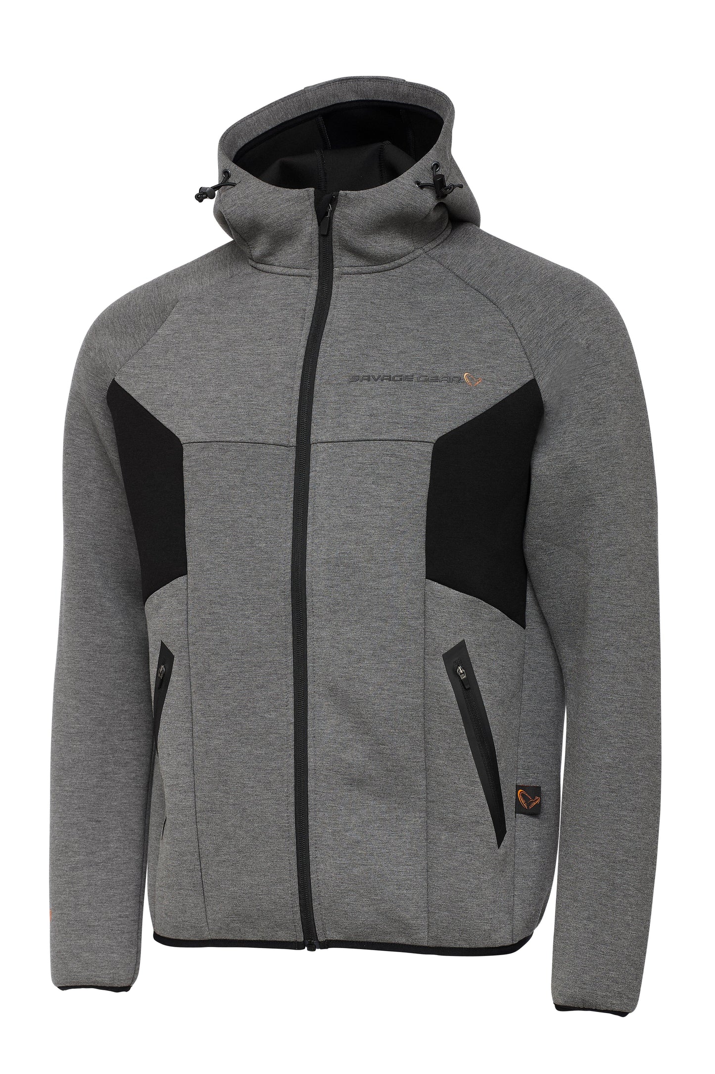 Sudadera con capucha y cremallera Savage Gear TEC-FOAM, talla L, color gris oscuro jaspeado