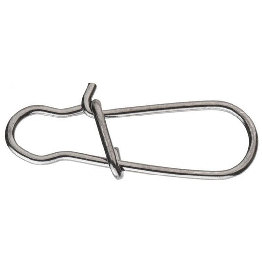 DAIWA Fast Lock Snap 2 18kg 10Stk. durable stainless steel snap for fishing, ideal for terminal tackle and swivels, 18kg load capacity.