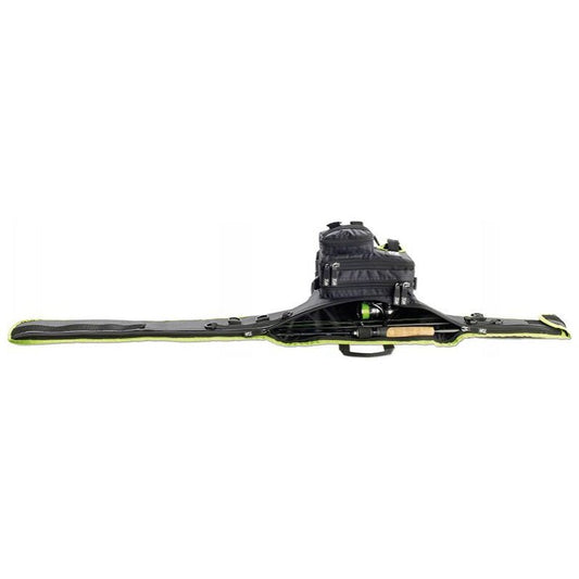 DAIWA Prorex Converter Stalker Ruten- & Hüfttasche 2,7m 145cm in black and green design, featuring compartments for rods and accessories, ideal for fishing enthusiasts.
