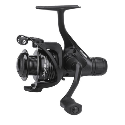 OKUMA Carbonite RD Spin 2500 fishing reel with sleek black design, ergonomic handle, and durable construction for versatile angling.