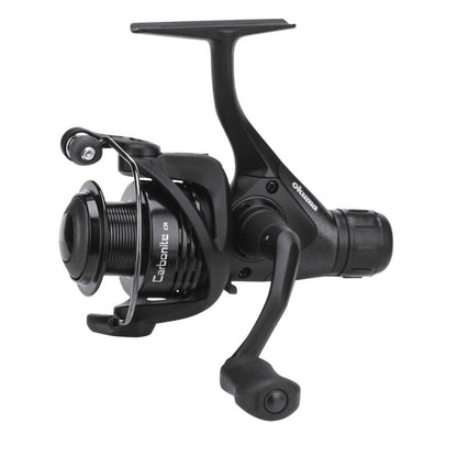 OKUMA Carbonite RD Spin 4000 fishing reel with sleek black design, ergonomic handle, and durable construction for versatile angling.